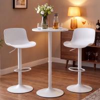 2er Bartisch Set Velor Kunststoff weiß 2er Bartisch Set Velor Kunststoff weiß