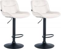 2er Set Barhocker Vonore Samt schwarz creme