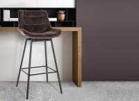 4er Set Barhocker Weston Schwenkbar Samt braun 4er Set Barhocker Weston Schwenkbar Samt braun