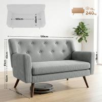 Sofa Kioni Cord grau 