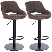 2er Set Barhocker HD Milet B Stoff braun