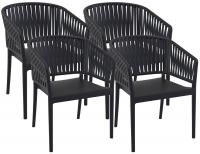 4er Set Stühle Portofino mit Armlehne schwarz