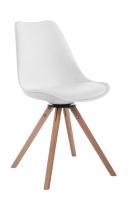 Besucherstuhl Troyes Kunstleder Rund natura (eiche) weiß Besucherstuhl Troyes Kunstleder Rund natura (eiche) weiß