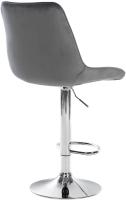 2er Set Barhocker Toni Samt chrom dunkelgrau 