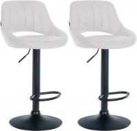 2er Set Barhocker Milet Kunstleder B weiß