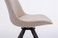 Besucherstuhl Troyes Stoff Rund walnuss (eiche) creme 