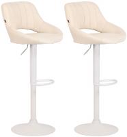 2er Set Barhocker Milet Stoff W creme