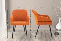 2er Set Esszimmerstuhl Shila Stoff orange 