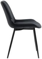 2er Set Esszimmerstühle Victoria Samt schwarz 