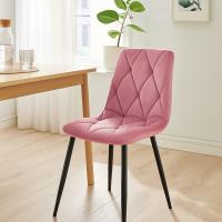 2er Set Esszimmerstuhl Clairton Samt rosa