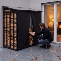 Kaminholzständer Desmond + Tasche Trondheim schwarz 