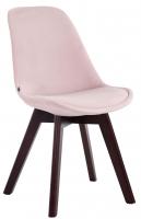 4er Set Besucherstühle Borneo V2 Samt walnuss pink 