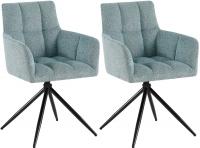 2er Set Esszimmerstuhl Jonah Stoff türkis 2er Set Esszimmerstuhl Jonah Stoff türkis