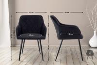 2er Set Esszimmerstuhl Shila Samt schwarz 
