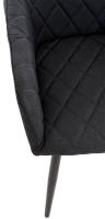 2er Set Esszimmerstuhl Shila Stoff schwarz 