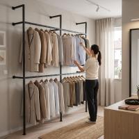 Wandgarderobe Arundel 195,5x35x220 cm schwarz 