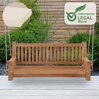 Schaukelbank Joyce mit Sitzkissen 150 cm + teak  creme 