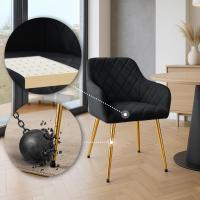 2er Set Esszimmerstuhl Monett Samt G schwarz 