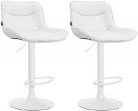 2er Set Barhocker Vonore Kunstleder weiß weiß 