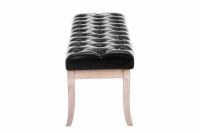 Sitzbank Ramses Kunstleder antik-weiß 120 cm schwarz 