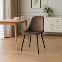 4er Set Esszimmerstuhl Maryam Samt braun 