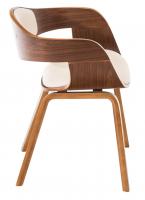 2er Set Stühle Kingston Kunstleder walnuss/creme 