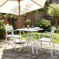 Gartenmöbel-Set Avena mit 2 Stühlen weiß 