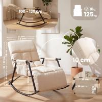 Schaukelstuhl Elara Stoff creme 
