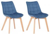 2er Set Esszimmerstühle Passaic Samt blau