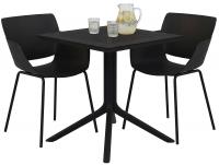 Gartenmöbel-Set Lirra mit 2 Stühlen schwarz 