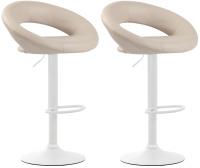 2er Set Barhocker Olinda Kunstleder weiß creme 