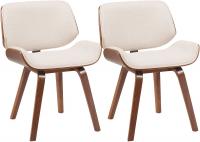 2er Set Besucherstuhl Beverley Stoff walnuss/creme 