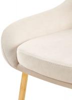 2er Set Esszimmerstuhl Elmira Samt gold creme 