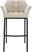 Barhocker Damaso B Cord mit 4-Fuß Gestell creme 