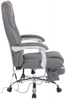 Bürostuhl Pacific Echtleder mit Massagefunktion grau 