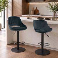 Barhocker HD Milet B Samt dunkelgrau Barhocker HD Milet B Samt dunkelgrau