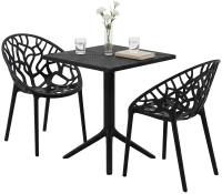 Gartenmöbel-Set Neriva mit 2 Stühlen schwarz Gartenmöbel-Set Neriva mit 2 Stühlen schwarz