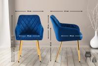2er Set Esszimmerstuhl Monett Samt G dunkelblau 