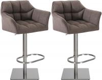 2er Set Barhocker Damaso Stoff edelstahl grau 2er Set Barhocker Damaso Stoff edelstahl grau