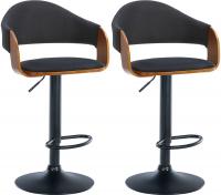 2er Set Barhocker Nilse Stoff schwarz walnuss/schwarz 