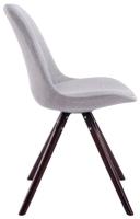 4er Set Stühle Toulouse Stoff Rund cappuccino (eiche) grau 