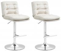 2er Set Barhocker Damar Samt chrom creme 