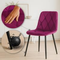 2er Set Esszimmerstuhl Clairton Samt lila 2er Set Esszimmerstuhl Clairton Samt lila