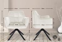 Esszimmerstuhl Swing Samt schwarz creme 