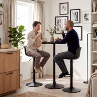 2er Bartisch Set Velor Kunststoff schwarz 2er Bartisch Set Velor Kunststoff schwarz