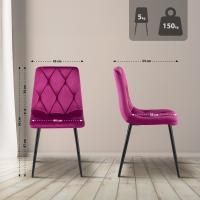2er Set Esszimmerstuhl Clairton Samt lila 2er Set Esszimmerstuhl Clairton Samt lila