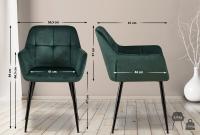 2er Set Esszimmerstuhl Emia Samt grün 