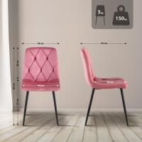 2er Set Esszimmerstuhl Clairton Samt rosa 