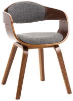 2er Set Stühle Kingston Stoff walnuss/hellgrau 