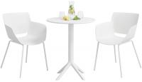 Gartenmöbel-Set Siora mit 2 Stühlen weiß